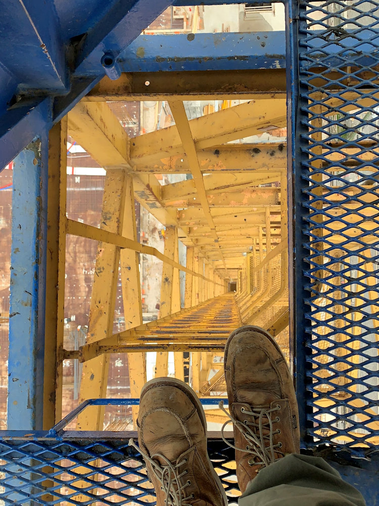 Bill looking down tower